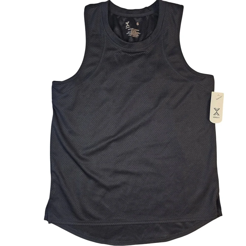 Xersion Quick-Dri Mens Small Gray Textured Mesh Sleeveless Athletic Tank Top